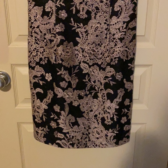 Stunning formal lace dress. Navy and blush pink. - Picture 6 of 16